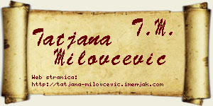 Tatjana Milovčević vizit kartica